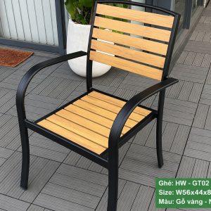 GHẾ GỖ NHỰA NGOÀI TRỜI HW-GT02Đ