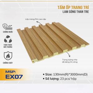 Alternative view of EWHD-Tấm ốp sợi than tre lam 6 sóng